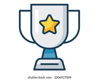 cup trophy single isolated icon with filled line style