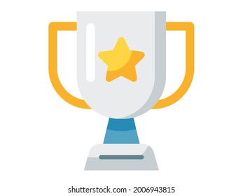 Tasse Trophäe einzeln Symbol mit flachem Stil