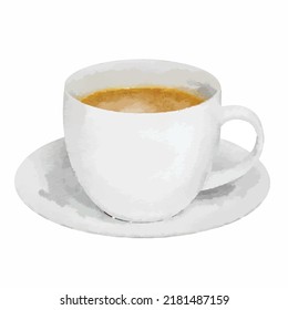 Cup vector art Coffee illustration Tea time Breakfast hand drawn Watercolor for design logo or decoration