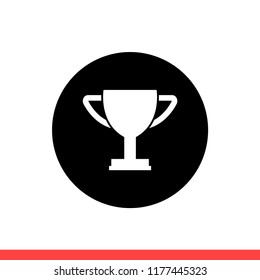 Cup vector icon, award symbol. Simple, flat design for web or mobile app