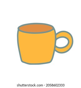 Cup-Vektorsymbol. Doodle-Bild einzeln auf Weiß.