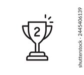 Cup vector icon. First place cup sign. Reward victory cup symbol. Goblet icon. Ceremony contest cup icon. UX UI icon
