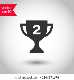 Cup vector icon. First place cup sign. Reward victory cup symbol. Goblet icon. Ceremony contest cup icon. EPS 10 flat symbol.