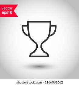 Cup vector icon. First place cup sign. Reward victory cup symbol. Goblet icon. Ceremony contest cup icon. EPS 10 flat symbol.