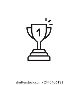 Cup vector icon. First place cup sign. Reward victory cup symbol. Goblet icon. Ceremony contest cup icon. UX UI icon