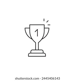 Icono de Vector de copa. Señal de la copa del primer lugar. Símbolo de copa de victoria de recompensa. Icono de copa. Ceremonia concurso icono de copa. Icono de IU UX