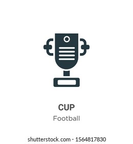 Cup vector icon on white background. Flat vector cup icon symbol sign from modern football collection for mobile concept and web apps design.