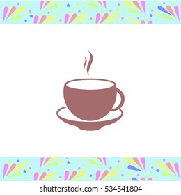 Cup vector icon on white background. Isolated illustration. Business picture.