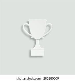 cup vector icon - paper illustration