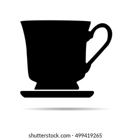 cup vector icon with shadow. Tea icon.