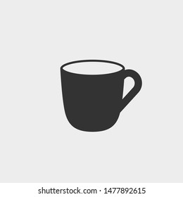 cup vector icon sign illustration grey background