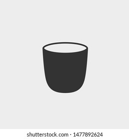 cup vector icon sign illustration grey background