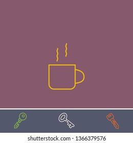 cup vector line icon.Basic element illustration.cup vector outline symbol design.Bonus broken key graphic concept