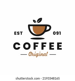 cup vector logo icon, cafe or coffee shop logo