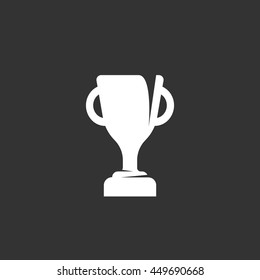 Cup vector logo isolated on a black background. Icon silhouette design template. Simple symbol concept in flat style. Abstract sign, pictogram for web, mobile and infographics