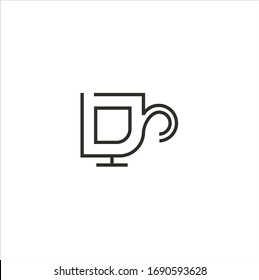 cup vector outline logo design