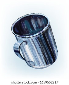 Dibujo vectorial de la copa con efecto acuarela.