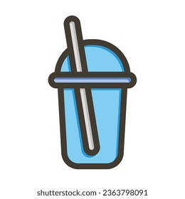 Cup Vector Thick Line Filled Colors Icon For Personal And Commercial Use.
