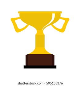 Cup for victory icon in flat style isolated on white background vector illustration