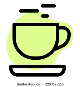 Cup of warm tea served in saucer
