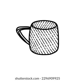 Cup water line art illustration creative design
