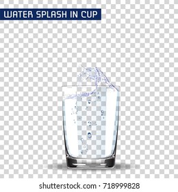 Cup with water splash. Vector Illustration.