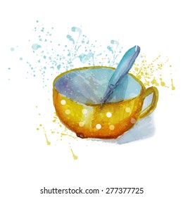 cup watercolor