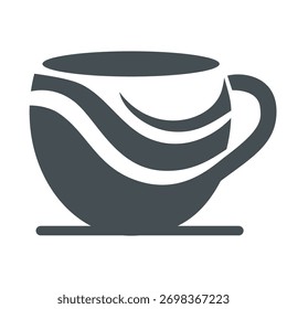 Taza con líneas onduladas en platillo.
