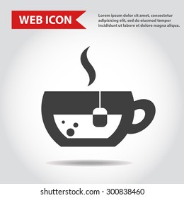 Cup web icon, flat, vector.