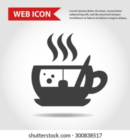Cup web icon, flat, vector.