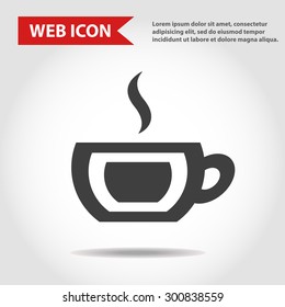 Cup web icon, flat, vector.