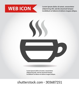 Cup web icon, flat, vector.