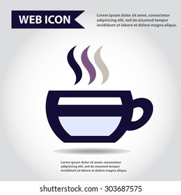 Cup web icon, flat, vector.