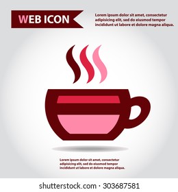 Cup web icon, flat, vector.