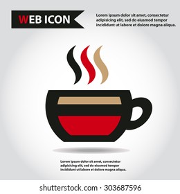 Cup web icon, flat, vector.