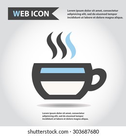 Cup web icon, flat, vector.