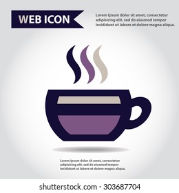 Cup web icon, flat, vector.