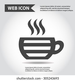 Cup web icon, flat, vector.