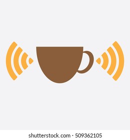 Cup with wifi icon