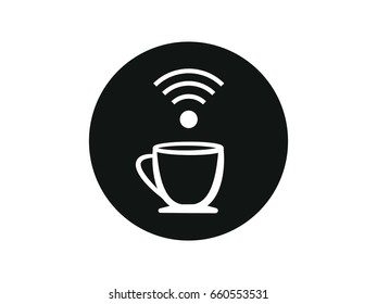 Cup wi-fi, icon, vector illustration eps10