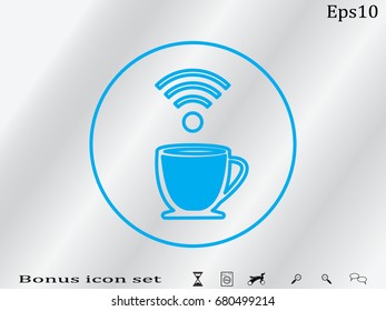 Cup wi-fi, icon, vector illustration eps10
