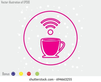 Cup wi-fi, icon, vector illustration eps10
