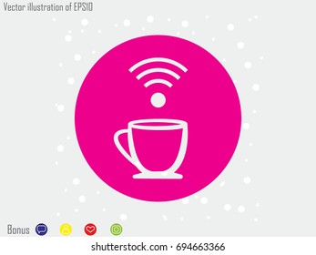 Cup wi-fi, icon, vector illustration eps10
