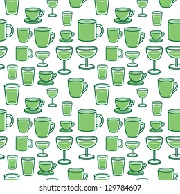 cup and wine glass seamless pattern