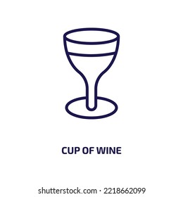 cup of wine icon from food collection. Thin linear cup of wine, glass, wine outline icon isolated on white background. Line vector cup of wine sign, symbol for web and mobile