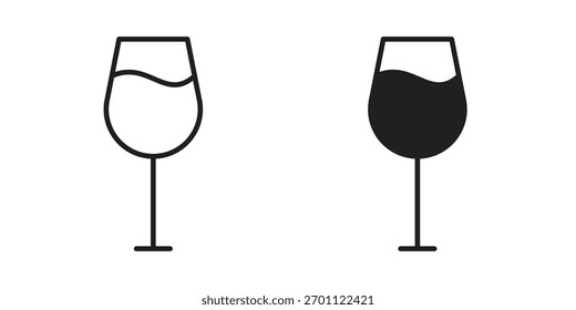 Tasse Wein Symbol Vektor Glyphe flach und trendy Strich Linie Pack