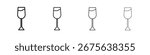 Cup of wine icon vector illustration, line design icon. Editable strokes.