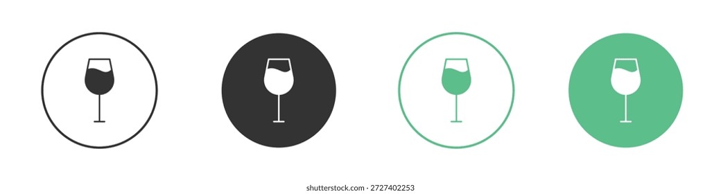 Taça de ícones de vinho conjunto de conceito. Ilustrações de vetor de glifo