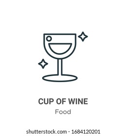 Cup der Weinkellerei Vektorillustration Symbol. Dünne, schwarze Tasse Weinsymbol, einfache flache Vektorillustration aus bearbeitbarem Lebensmittelkonzept einzeln auf weißem Hintergrund