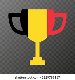 Cup of the winner of the competition in the color of Belgium. Vector illustration.